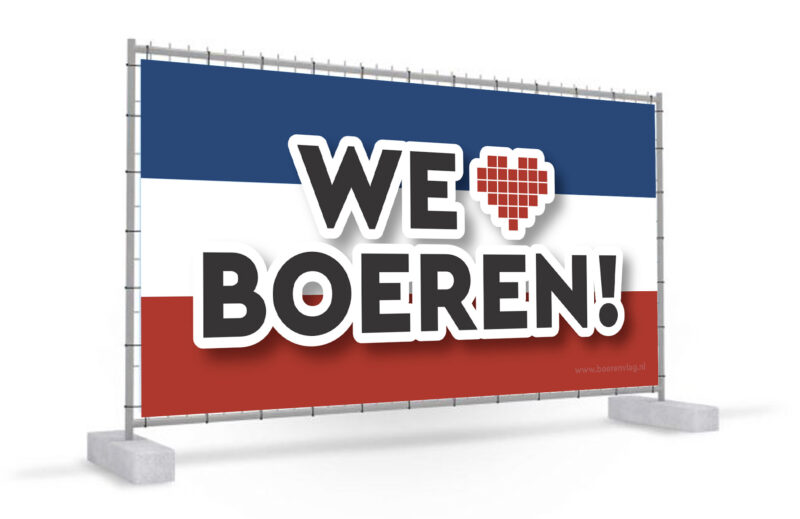 Bouwhek doek bedrukking - We Love Boeren!