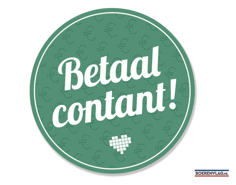 Betaal Contant! Sticker 50x50mm